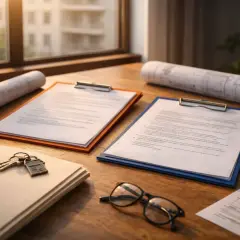 Klucze do nowego domu, dokumenty i plany budowlane. Czas na formalności: kiedy zawiadomienie o zakończeniu budowy, a kiedy pozwolenie na użytkowanie.