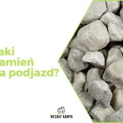 Zbliżenie na jasnoszare, nieregularne kamienie żwirowe.
